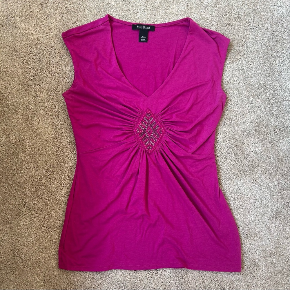 Women's Pink Sleeveless White House Black Market Top